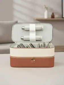 Dual-Layer Hair Carrying Case with Compartments, Travel Organizer for Accessories Storage, Portable and Convenient for Trips, Blow Dryer, Hair Blower