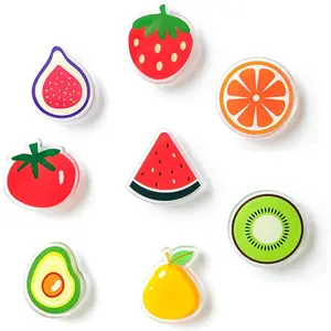 8 PCS Cute Fridge Magnets,Strawberry Fruit Magnets for Refrigerator,Plastic Simulation Cartoon Food Decorative Magnet Set,Middle Size,Orange,Watermelon Patterns Refrigerator Decoration