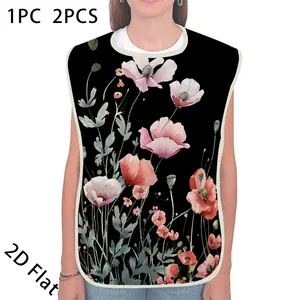 Fashion Printed Adult Bib Apron, Dining Protector Suitable for restaurants, parties, home and kitchen use. Durable and stylish bib. (2D flat)
