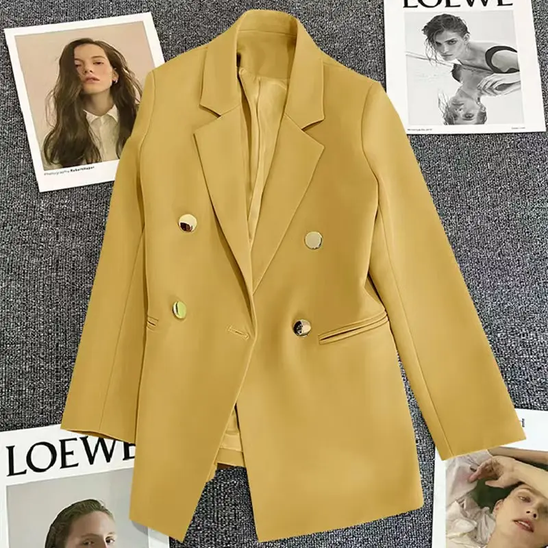 Women's Classic Two-Buckle Jacket, Slim-Fitting Long Sleeve, All-Season Plain Design, Versatile for Office & Casual Wear, Formal, Everyday