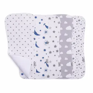 5 Pack Baby Burp Cloths for Feeding, Soft Absorbent Bibs & Towels for Newborns, Breathable Drool, Nursing & Bath Cloths, Unisex Infant Essentials Muslin Organic Cotton Onesie Set