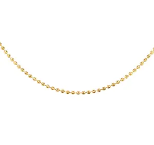 Moon Cut Bead Chain Necklaces Made in NYC 7 Days Production Time Gold-Tone Jewelry Piece