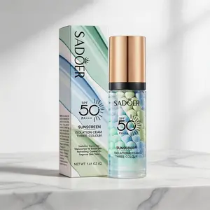 SPF50+ PA++++ SADOER 3 Color Sunscreen Isolation Cream Tone Up Base Oil Control Waterproof Long Lasting Sun Protection Primer For Face