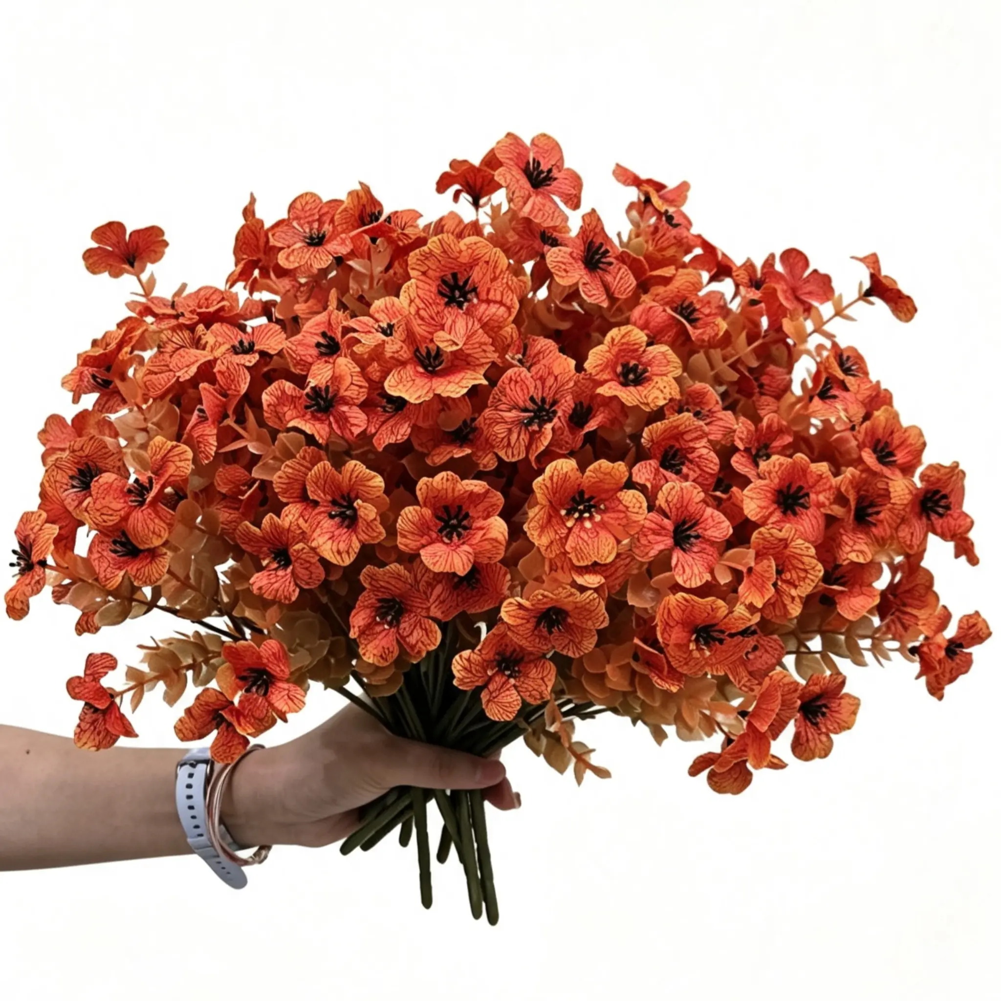 Artificial Flower (12/24pcs/set), faux flower，Spring/Summer Decoration UV Resistant Colorful Fake Flower, Decorative Bouquet for Home Decor Garden Party Wedding Decor SummerVibes