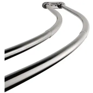 Adjustable - 60 in. -72 in. - Double Curved Stainless Steel Shower Curtain Rod