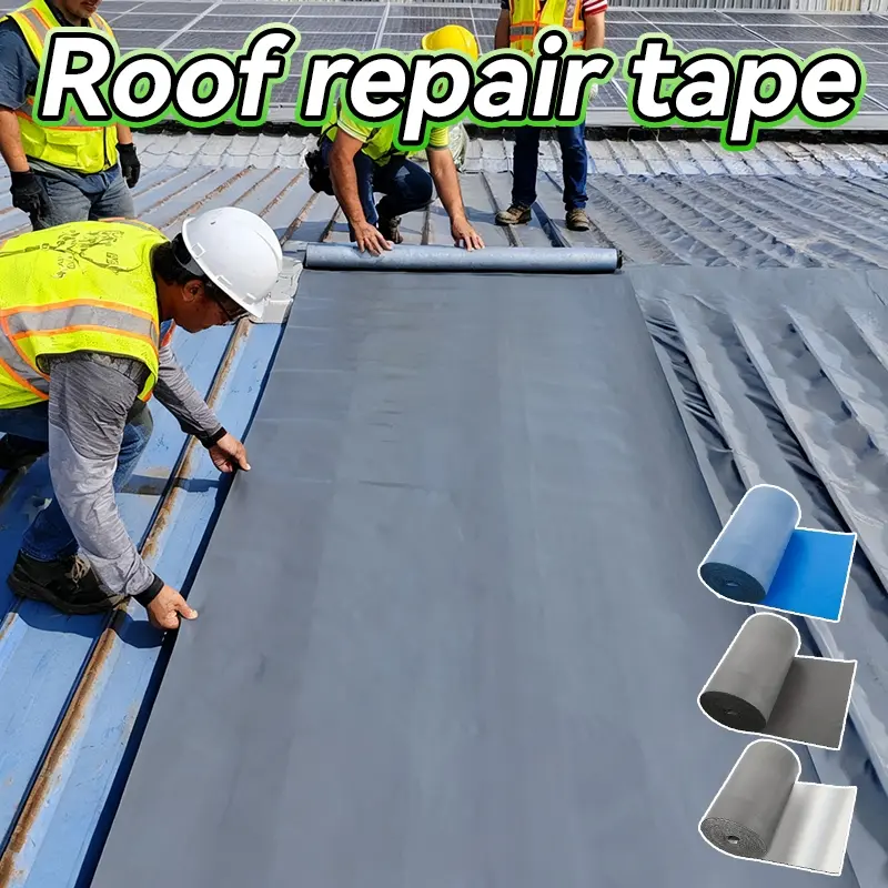 1 Large Size Leak Proof Sealing Waterproof Tape, Corrosion & Aging Resistant, Self-Adhesive Backing, Adhesive Backed, Long Service Life, Size 19.6in(W)*11yd(L), Universal For Roof Walls & Tile Leaks, Roof Repair Tape, Waterproof Caulk Tape