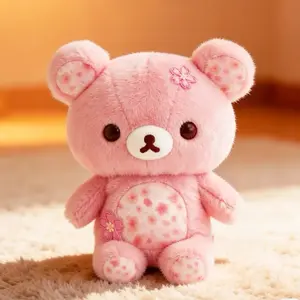 Cherry Blossom Bear Plush Toy, Soft Stuffed Animal for Kids, Cozy Sleeping Pillow, Perfect Gift for Children, Cute and Comfortable, Cute Teddy Bear, Huggable stuffed animal, Soft Cuddly Gift