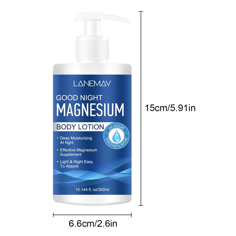 Good Night Magnesium Body Lotion with Lavender & Shea Butter | 24H Deep Moisturizing & Magnesium Supplement | Lightweight & Fast Absorption | 300ml