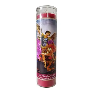 Staci19 St.Michael Archangel (San Miguel Arcangel) Rose Devotional Candle