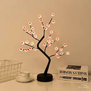 Cherry Blossom Tree Lamp 18inch 36 LED Bonsai Tree Lights Battery/USB Operated Japanese Decor Night Lights for Bedroom Home Idea Decorative Holiday Lights