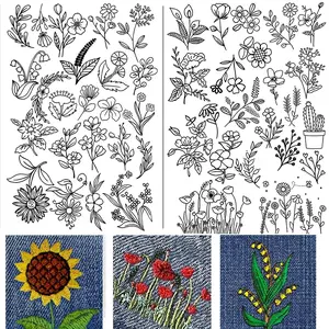Wildflower Embroidery Stabilizer Kit, Soluble Hand Sewing Thread, Perfect Gift for Beginners, Jeans Bags & T-Shirts