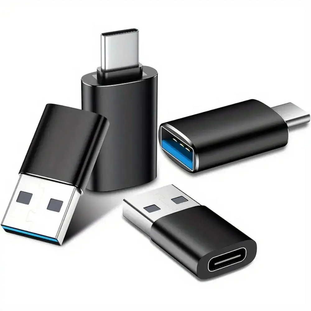 USB Female To USB C Male OTG Adapter, 2pcs Type C Female To A Male Charger Converter, Charging, Phone For AirPods, Portable, Compact, Transformation Adapter, Effortless, Aluminum Alloy, Durable