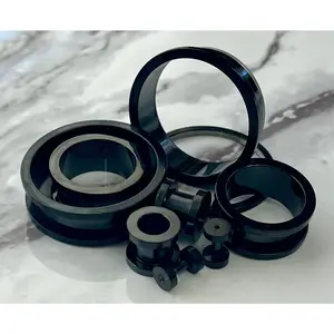 PAIR of Stunning Black PVD Plated 316L Steel Screw Fit Tunnels/Plugs - Gauges 16g (1.2mm) thru 1&3/16" (30mm)