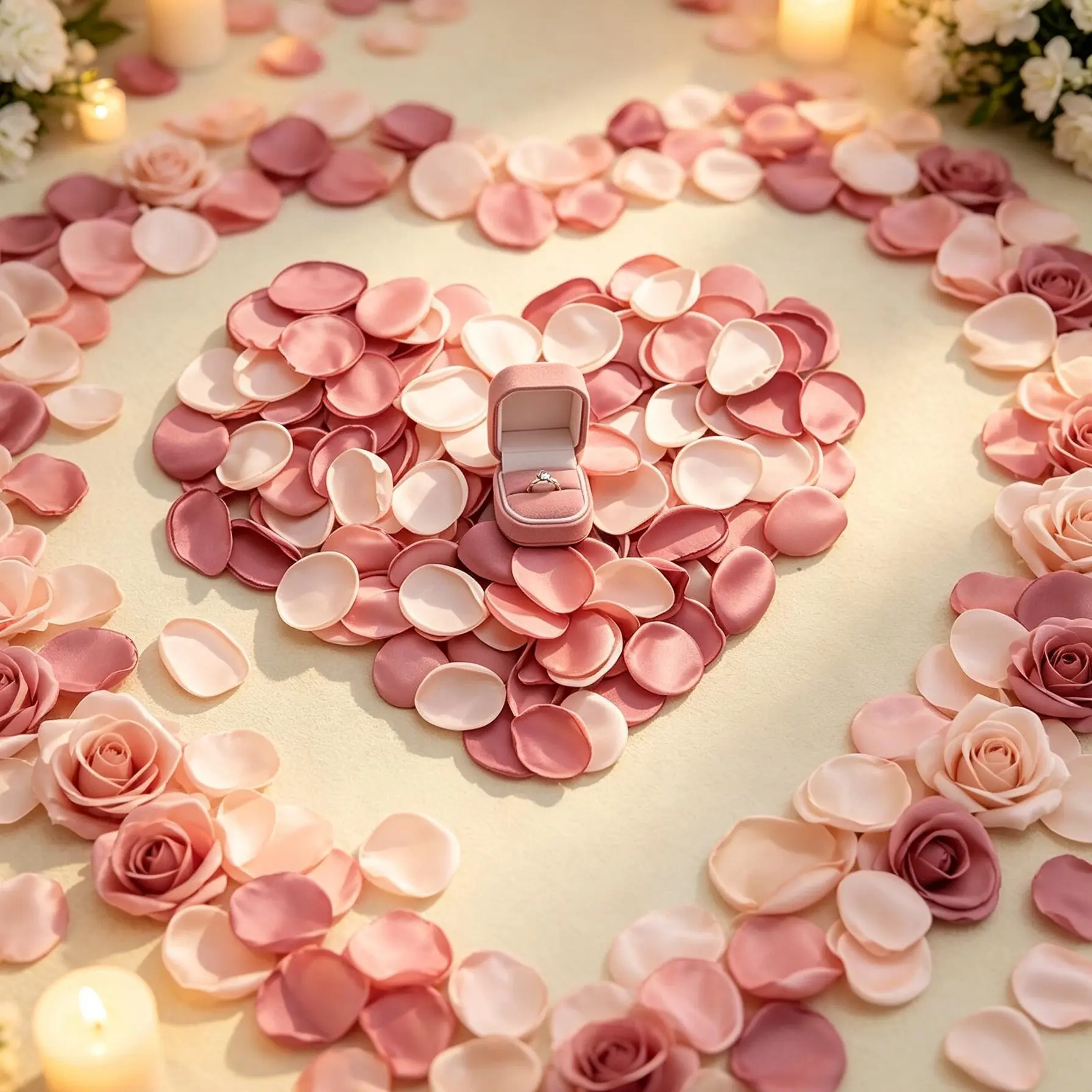 400 Pcs Light Satin Silk Artificial Rose Petals - 1 to 1.5 in Dusty Rose Plain Shape, Reusable Home Decor for Wedding, Anniversary Event Decor, Secure Box & Handmade Craft Basket Filler