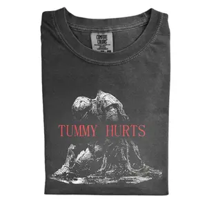The Retro Tummy Hurts Comfort Color T-shirt, Gamer Girl Graphic T-shirt, Gift for Men, Gift for Women, Crew Neck T-shirt, Trending T-shirt