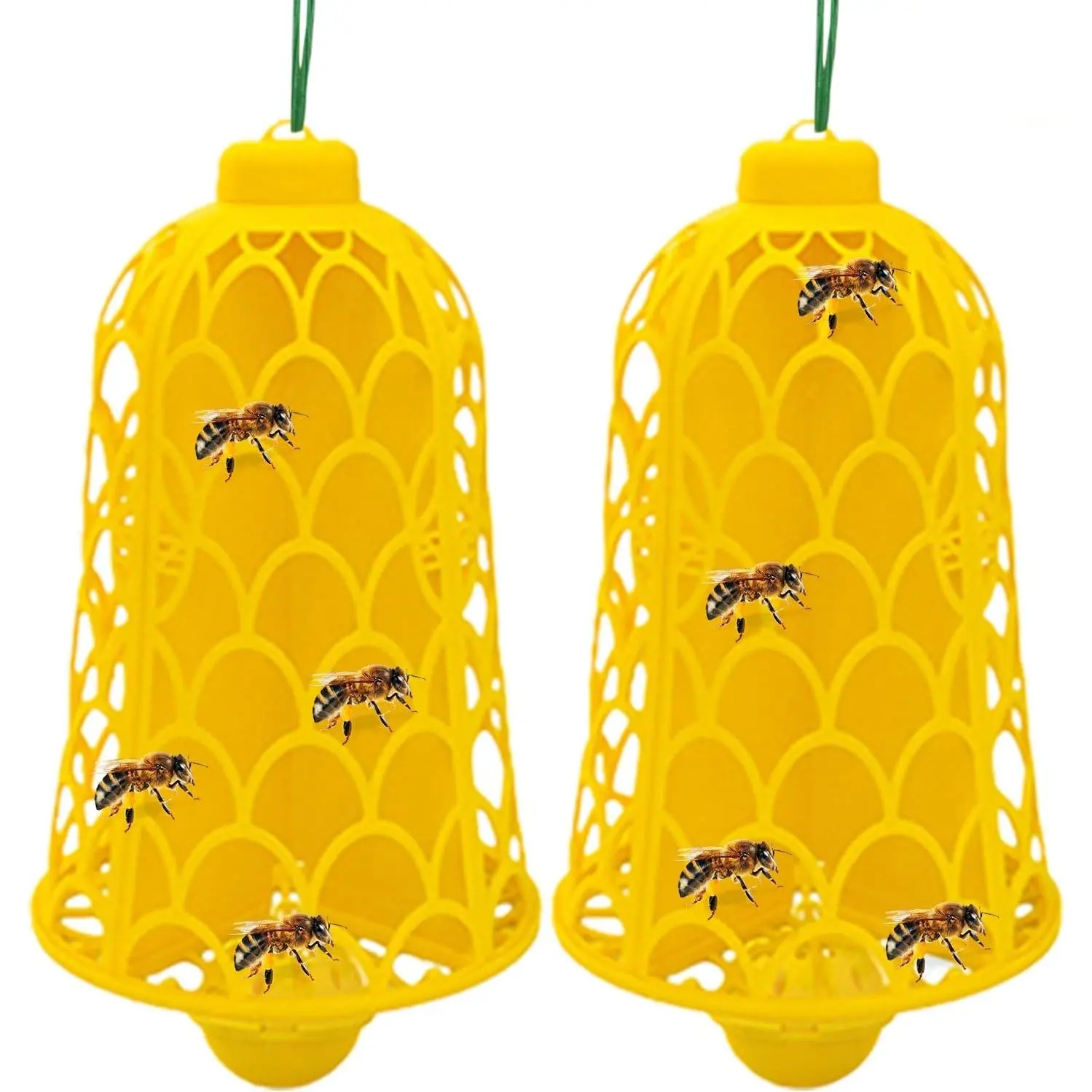2 PCS Handheld Wood Sticky Fly Trap, Hanging Fly Catcher Cage, Odorless Non-Toxic. For home, gardens, terraces, indoor outdoor use. Easy hang, effective fly catcher, safe eco-friendly pest control for daily insect removal around your house