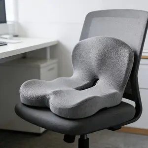 1 ergonomic memory foam cushion with backrest | Polyester fiber, gray, hand wash only