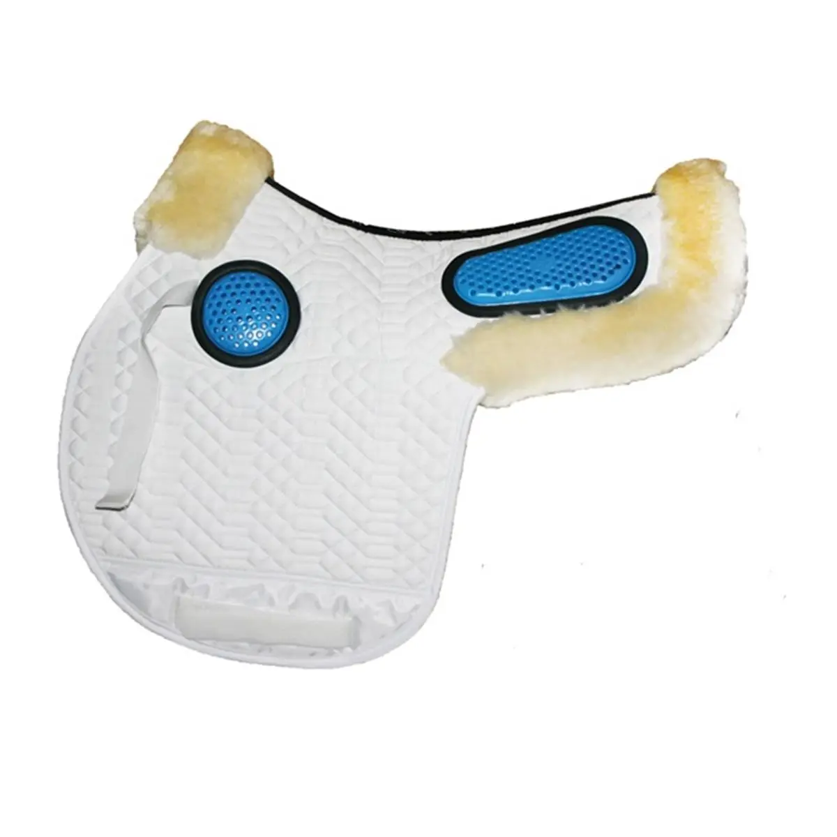 Half Lined Gel Saddle Pad for Jumping and Dressage, Rolled Edge Design with Shoulder Cushioning and Lateral Stop for Horses, Cushions The Shoulder, Gel Cushion, Rolled Edges, Stops Lateral Movement, Shoulder Pads