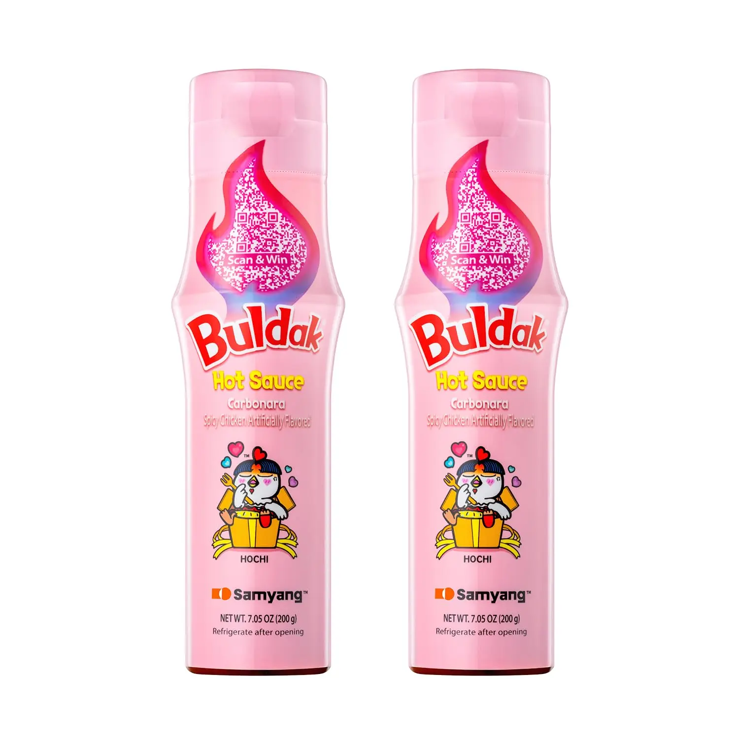 Buldak Carbonara Korean Creamy Spicy Chicken Sauce 5.57 oz 2-Pack, Creamy Pink Sauce, Easy Squeeze Condiment for Pizza, Pasta, Wings & Fried Chicken