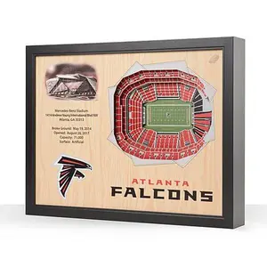 Football Fan Shop Officially Licensed NFL Atlanta Falcons StadiumView 3D Wall Art