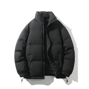 Men’s solid-color zip-pocket funnel-neck jacket, autumn and winter casual long-sleeve warm jacket, everyday men’s apparel GARMENTARY