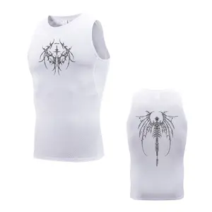 Raw Street Wear Men's Quick Drying Printed Tank Top Stretchy Breathable Base Layer Sleeveless Vest Perfect For Summer Fitness Gym Workouts