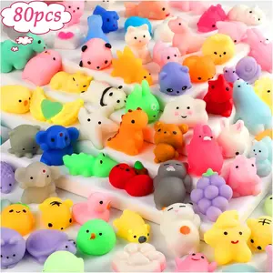80pcs Mochi Squishy Toys, Mini Kawaii Squishy Fidget Toys Bundles Squishies Party Favors  Kids Gift  Easter Basket Stuffers Egg Fillers Birthday Classroom Prize Pinata Christmas Stocking