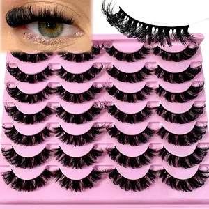 14 Pairs Wispy 3D Mink Lashes False Eye Lashes Natural Look 5D Volume 16mm 22mm Fake Eyelashes Pack