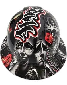 Laugh Now Cry Later Masks - Custom Hydro Dipped Full Brim Hard Hat