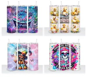 Sayings Choice - 20oz Tumbler for Drinks, Plastic Reusable Cup with Lid and Straw