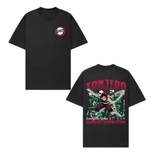 Tanjiro Demon Form T-Shirt – Demon Slayer Anime Tee | Kamado’s Awakened Rage Back Print & Corps Logo Front | Crimson Typography | Unisex Sizes S–5XL