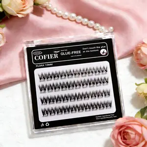 Cofier Self-Adhesive Lash Kit | No Glue Cluster Lashes 10/12/14mm, Lightweight & Beginner-Friendly (40 Pcs)
