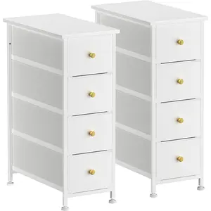New Narrow Dresser Storage Tower 4 Removable Fabric Drawers Slim bathroom set
