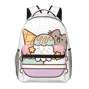Large capacity Pusheen backpack Pusheen plush Laptop Backpack Pusheen stuff Full Print School Bookbag Shoulder Bag  Multipurpose Travel Daypack perfect for Back to School, party and holiday gifts