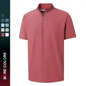 MAELREG Men's Waffle Texture Quarter Zip Golf Shirt – Dry Fit Performance Polo Short Sleeve, Perfect Father's Day Gift