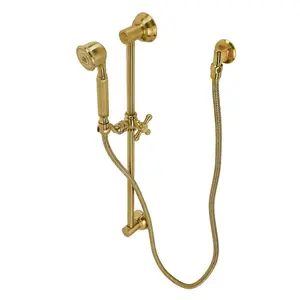 212 MAIN 2.75 in. Made to Match Hand Shower Combo with Slide Bar, Brushed Brass, Adjustable Shower Head, Height Control Handheld Showerhead
