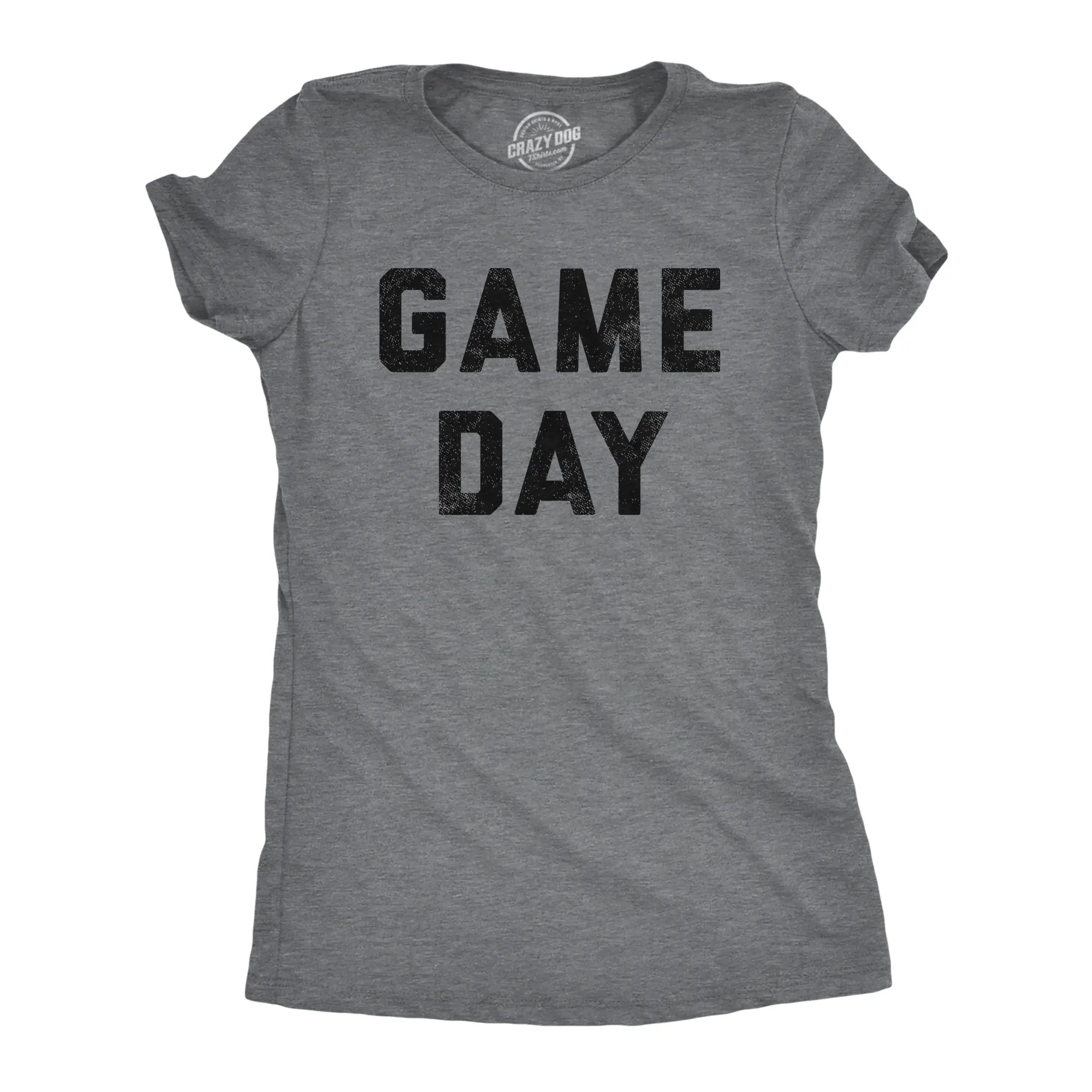Womens Game Day T Shirt Funny Football Sunday Big Game Sports Graphic Tee Funny Womens T Shirts Cute Vintage Fashion Casual Ladies T-Shirt Gift Football Tops for Women Women's Novelty Tees Dark Grey