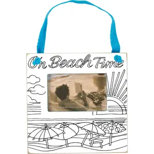 Primitives On Beach Time Mini Frame - Color It Yourself DIY Project with Photo Slot & Beach Theme for Beach Lovers