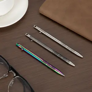 SMOOTHERPRO Titanium Bolt Action Pen Compatible with Pilot G2 Stainless Steel Pocket Clip for EDC Signature Business Writing Journal - Multiple Colors