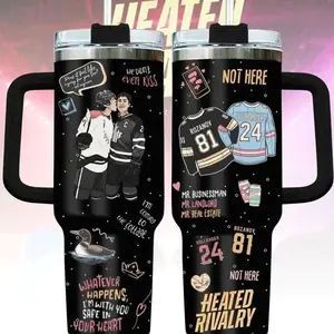 Heated Rivalry Romance 40oz Tumbler, Hollanov Couple Stainless Steel Tumbler, Hudson Williams Connor Storrie Cup, Movie Book Fans Gift