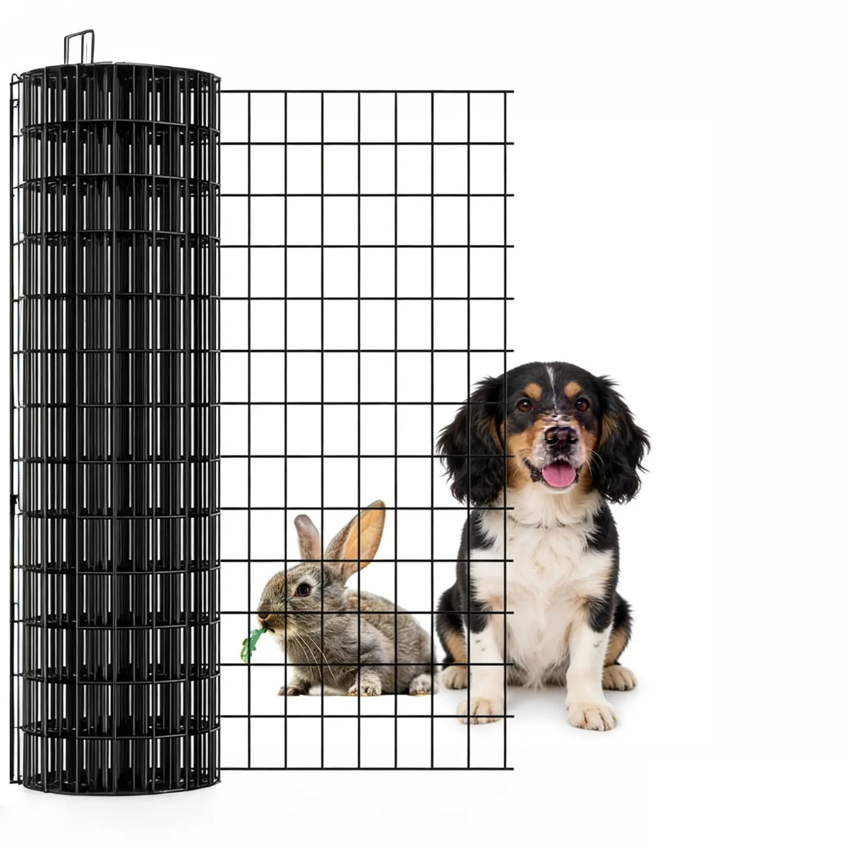 36" H x 50' L 16GA Vinyl Coated Welded Wire Fence, 2" x 3" Mesh Garden Border & Poultry Netting, Durable Rainproof Metal Fencing Roll for Yard, Vegetable Plant Protection & Outdoor Projects
