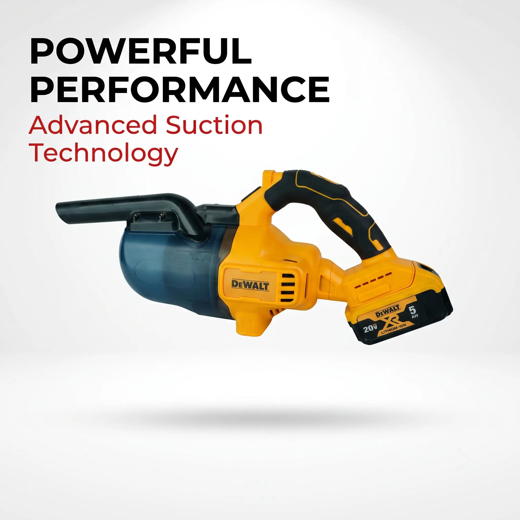 DeWalt 20V MAX Cordless Hand Vacuum | 400W, 9.4 kPa Suction industrial repair long runtime task no-load speed diy use job site high-quality tool