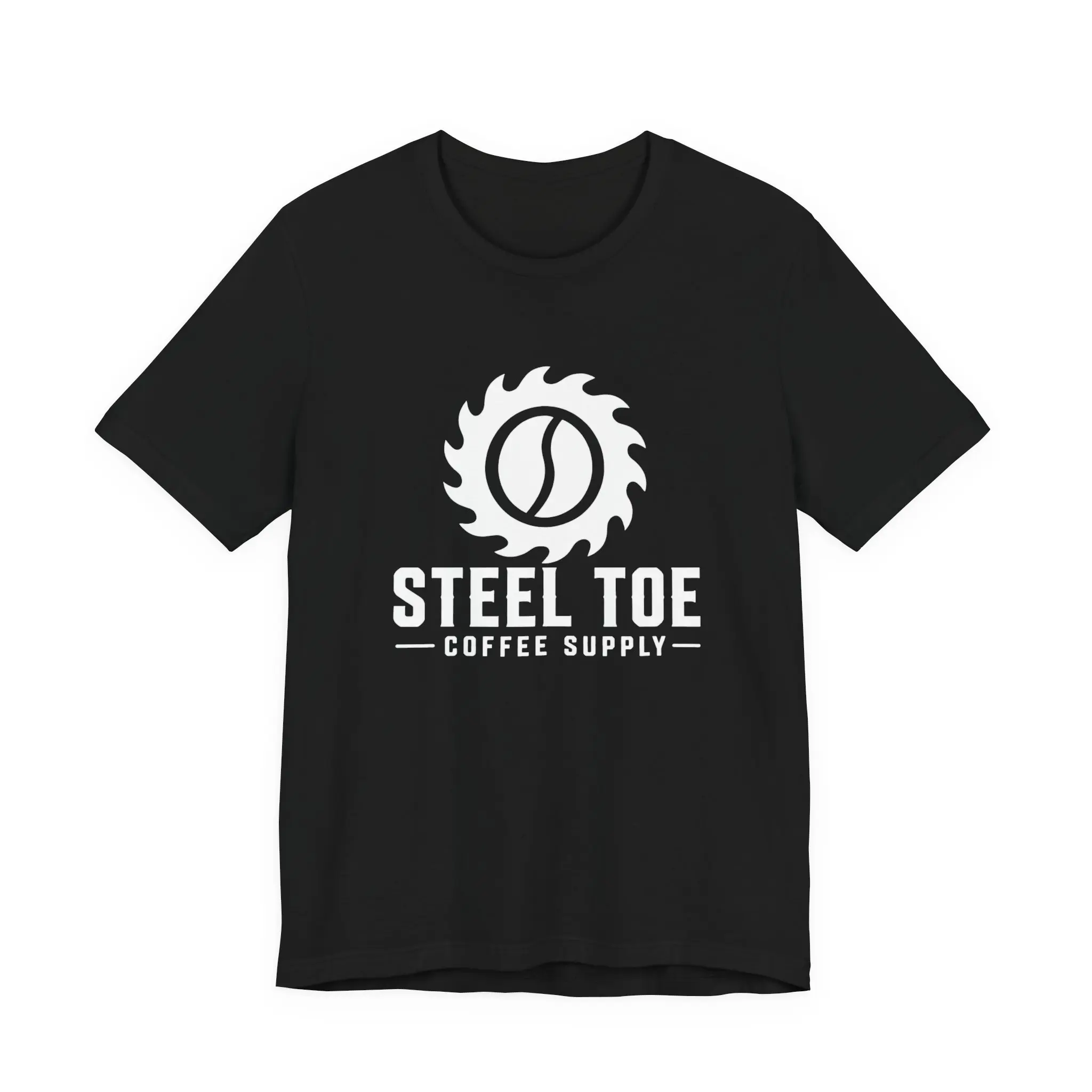 Men's Casual Combed Cotton Breathable Short-Sleeve Graphic T-Shirt - Crew Neck, Ribbed Collar, Steel Toe Coffee Supply Prints, Versatile for Layering, Tshirt, Menswear