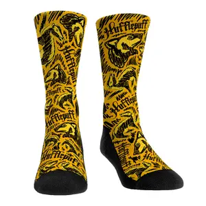 Harry Potter - House Logo Sketch Rock 'Em Socks - Hufflepuff