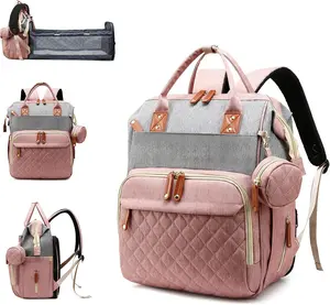 Diaper Bag Backpack with Changing Station, Waterproof Large Capacity, Baby Bag for Mom & Dad, 18 Pockets+USB Port, Foldable Changing Pad, Travel Backpack for Newborn Essentials, Baby Gift
