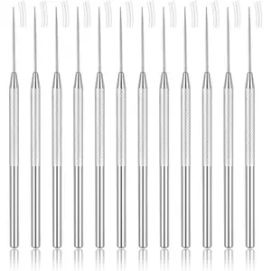 12 PCS Stainless Steel Pottery Clay Needle Tools, Ceramic Detail Sculpting Supplies for Ceramics, DIY Craft and Detailed Carving