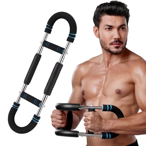 Arm strength training device, adjustable with 5 resistance levels (88-110 pounds), suitable for chest and arm workout equipment for both men and women, an ergonomic home fitness strength training device.