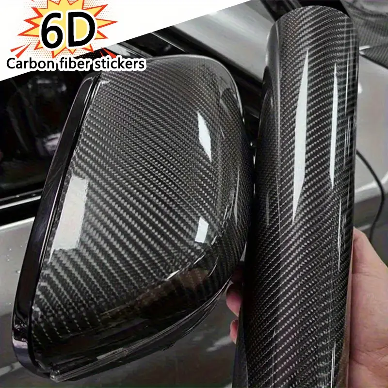 1PC 7.87x59.06-inch Vinyl 6D Carbon Fiber Car Sticker, Car Decorative Sticker, Car Decoration, Car Vehicle Decoration, Waterproof, Easy To Apply, No Residue, Suitable for Car Hoods, Trucks, SUVs, Motorcycles, Car Decals