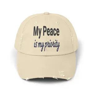 My Peace is my priority Cap | Distressed baseball hat, mental health reminder