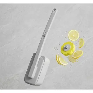 Disposable Brush and Holder Set, Deep Wand with 18 Lemon Scented 3-Layer Refills, Wall Mounted Bowl Scrubber Kit for, Hotel, Apartment